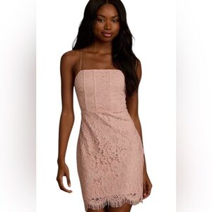 Keep It Social Blush Lace Bodycon Mini Dress
Lulus | Out of Stock